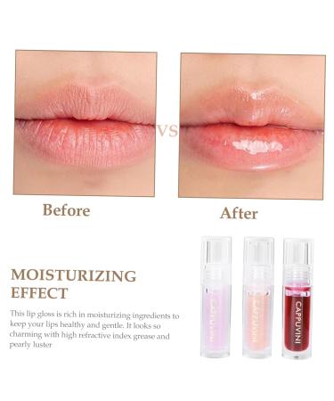 Housoutil 3pcs Lip Gloss Set - Moisturizing Glitter Makeup & Jelly Lipstick for Women | Travel Lip Tint & Lip Caring Beauty Products - Buy Online on GoSupps.com