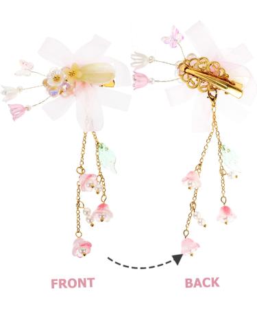 Beaupretty 4 Pairs tassel flower hair clip girl hair accessories hair accessories for girls baby hair accessories flower headpiece pink hair clip baby clips for hair Hanfu child China - Buy Online on GoSupps.com