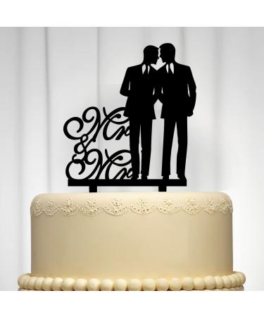 Mr & Mr Cake Topper for Men Gay Men Wedding Cake Topper Pride Cake Topper Wedding Cake Decor Gay Wedding Decorations for Men Gay Engagement Anniversary Party - Buy Online on GoSupps.com