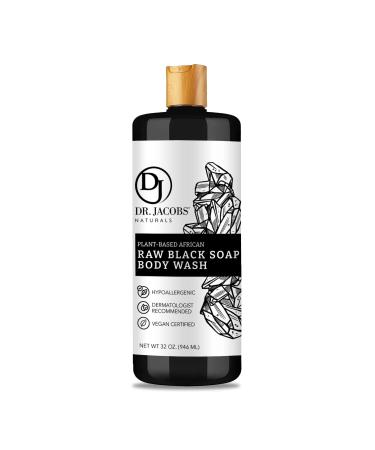 Dr Jacobs Naturals Authentic African Black Soap Liquid  All-In-One Moisturizing Face Wash  Sensitive Skin Body Wash  Shampoo  and Shaving Soap with Moisturizing and Nourishing Benefits Raw Black Soap 32 Fl Oz (Pack of 1) - Buy Online on GoSupps.com