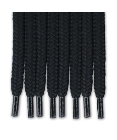 Drawstring Cord Replacement Round 6 mm x 136 cm/54 Inch/4 Pcs, Sewing Threaders for Cloth, Sweatpants, Hoodie, Shoelace, Shoe Sneaker, Tote, BagBlack