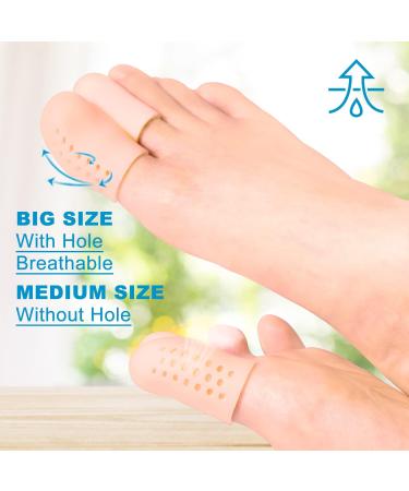 Bukihome Silicone Toe Protectors - 12 PCS Toe Caps for Corns, Blisters, Ingrown Toenails - Pain Relief Sleeves (4 Large + 8 Medium) Pink - Buy Online on GoSupps.com