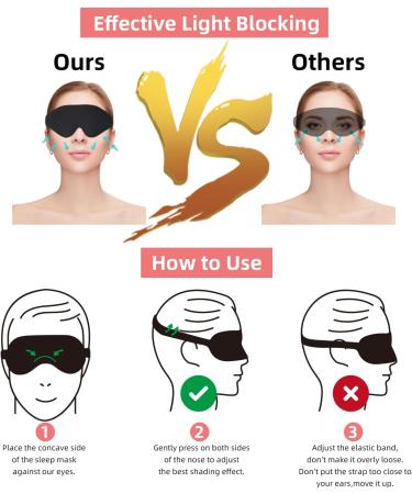 2 Pack 3D Sleep Masks for Men & Women | Effective Light Blocking Eye Masks for Eyelash Extensions | Soft Adjustable Blindfold - Buy Online on GoSupps.com