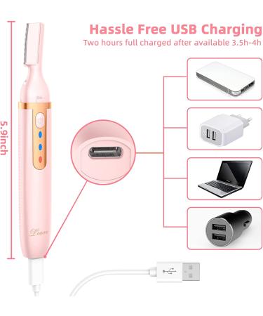 Pink Electric Eyebrow Trimmer & Hair Remover - Painless Cordless Razor for Face, Lips & Bikini - Buy Online on GoSupps.com