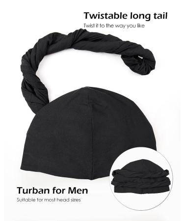 Satin Lined Halo Turban Set for Men - X-Large Black & Dark Heather Grey - Buy Online on GoSupps.com