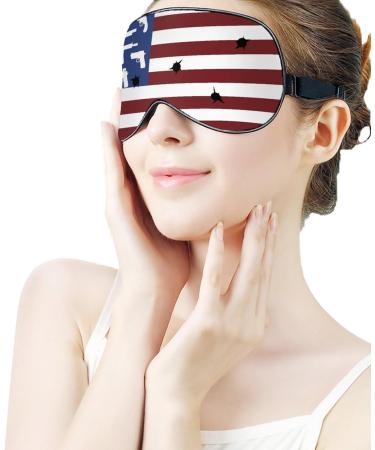 American Flag Guns & Bullet Holes Sleep Mask - Adjustable Strap, Light Blocking Eye Cover for Men and Women | Ideal for Travel, Night Time and Naps - Buy Online on GoSupps.com