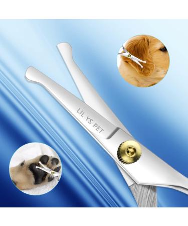 LILYS PET 5.0 Right-Handed Round-Tip Pet Grooming Scissors - Stainless Steel Small Ball Tip for Dogs and Cats - Silver - Buy Online on GoSupps.com