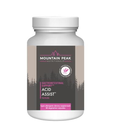 Mountain Peak Nutritionals Acid Assist Formula - Gastrointestinal Support Supplement - Helps with Symptoms of Occasional Heartburn & Stomach Acid - Hypoallergenic Dietary Supplement (90 Capsules) 90 Count (Pack of 1)