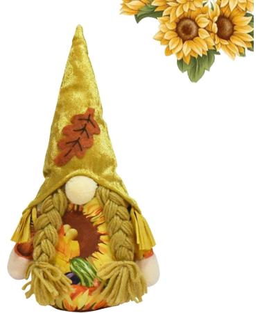 Thanksgiving Gnome | Soft Faceless Doll with Sunflower - Sunflower Doll Decoration for Luck Fall Harvest Celebration Festival Thanksgiving Day Kot-au - Buy Online on GoSupps.com