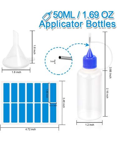 YGDZ 50ml Needle Tip Squeeze Bottle Set | 8 Precision Applicator Bottles for Painting, Quilling, Ink, and Glue | Includes 56 Stickers and Mini Funnels - Buy Online on GoSupps.com