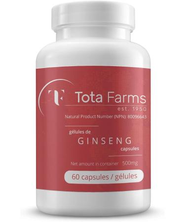 100% Pure Canadian Ginseng Capsules - 500mg. Authentic Panax Quinquefolius. - Buy Online on GoSupps.com