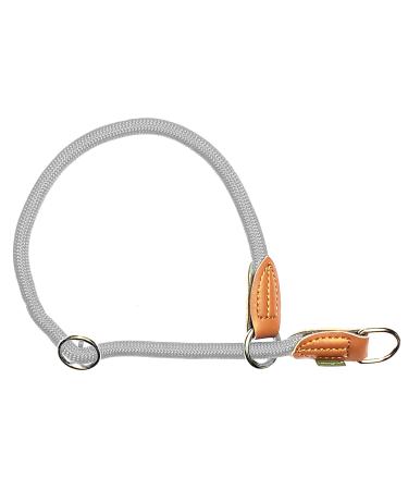 Leisegr n Paracord dog collar adjustable | Nylon dog collar | Devon model | Light grey | Size: L Pale Grey L