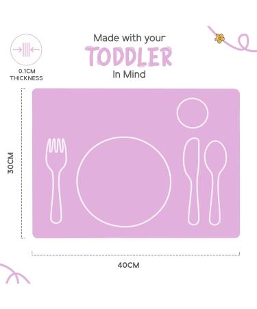 Montessori Toddler Silicone Dining Mat - Non-Slip & Easy-to-Clean Lilac Practical Life Mat for Kids House - Buy Online on GoSupps.com