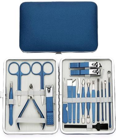 Nail Clippers Set Stainless Steel Nail Tools Man and Woman Built-in Nail Files Portable Travel 18-Piece Blue Black (Color : Blue) - Buy Online on GoSupps.com