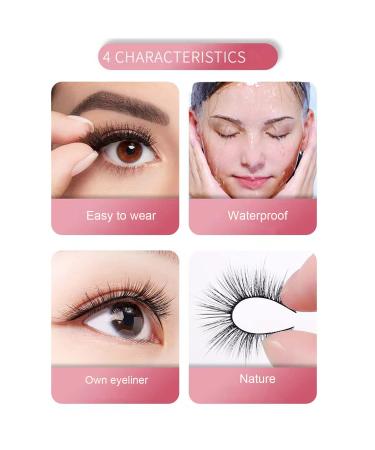 CHNLML Reusable Self-adhesive Eyelashes - Natural Look, No Glue, 3 Pairs | Waterproof Long Style Lashes for Women - Buy Online on GoSupps.com