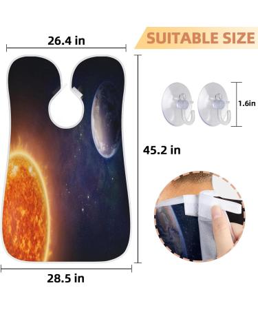 Beard Bib Apron - Non-Stick Waterproof Hair Catcher for Men | Solar System Grooming Cape for Shaving & Trimming - Buy Online on GoSupps.com