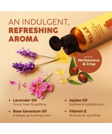 Kukka Relax Massage Oil - Spa Quality Warming Body Oil Infused with Lavender Jojoba & Rose Geranium - 3.4 oz for Men & Women - International Shipping Available - Buy Online on GoSupps.com