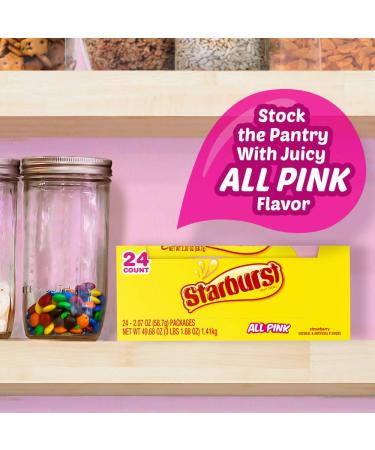 STARBURST All Pink Fruit Chews Candy Bulk Pack - 2.07 oz (Pack of 24) - Buy Online on GoSupps.com
