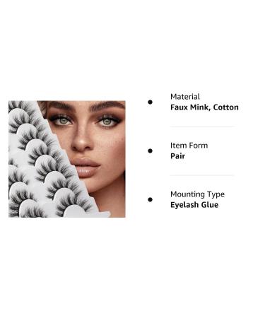 Cat Eye Faux Mink Fluffy 3D Volume Wispy Eyelashes - 7 Pair Pack by Lanflower - Buy Online on GoSupps.com
