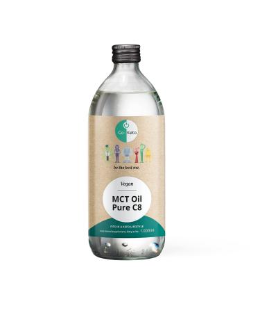 Go-Keto MCT Oil C8 1000ml |C8 MCT OIL made of coconut oil high -quality C8 Caprylic acid MCT OIL Perfect for the Keto Diet & Bulletproof Coffee vegan sugar -free non GMO