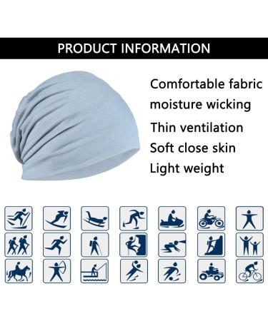 Yofasen Slouchy Beanie Hat - Cotton Chemo Cap & Turban Headgear for Women & Men | Beige & Light Gray - Buy Online on GoSupps.com