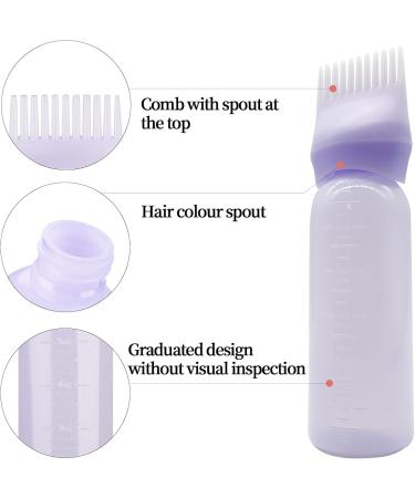 FINEASY Hair Color Brush Set - 2 Pack Root Applicator Bottles for Easy Hair Coloring (170ml White & Violet) - Buy Online on GoSupps.com
