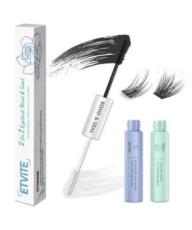 Eyelash Bond and Seal Eyelash Glue Cluster Lash Glue  Eyelash Adhesive Lash Lock Sealant Latex-Free Waterproof Long Lasting  for Sensitive Eyes Mascara Wand 5ML Each