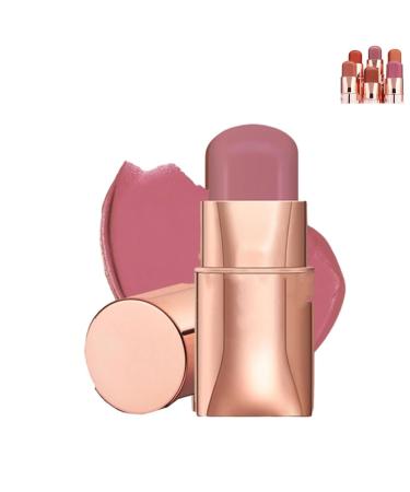 3 in 1 Lip and Cheek Tint, Waterproof Lightweight Cream Buildable Blush Stick, Multi-Use Lip Cheek Tint for Cheek Makeup (06)