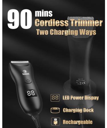 ENSSU Men's Body Hair Trimmer with Light | No Nicks Ball Trimmer | Waterproof Pubic Groin Hair Groomer | Rechargeable with LED Display - Buy Online on GoSupps.com