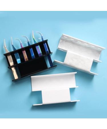 Fenteer 6 Hole Eyelash Tweezers Display Stand | Acrylic Storage Desk Organizer - Black - Perfect for Makeup Artists & Beauty Lovers - Buy Online on GoSupps.com