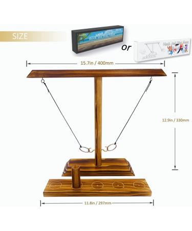 XShpot Hook and Ring Game with Shot Ladders Bundle - Handmade Wooden Interactive Game for Adults - Fun Indoor and Outdoor Game for Parties - Dark Wood - Buy Online on GoSupps.com