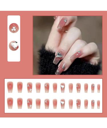 Artificial Nails Ultra-thin Decorative Attractive Fake Nails DIY Nail Art Jewelry with Glue Set Birthday Gift O - Buy Online on GoSupps.com