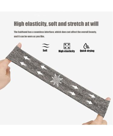 Pack of 3 Yoga Hair Bands for Women - Elastic Sports Headbands for Gym & Exercise | Black White & Gray - Buy Online on GoSupps.com