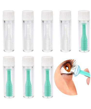 8 pieces of contact lenses remote contact lenses insert silicone contact lens inserters hard and soft contact lens cleaner with storage case case for hard and soft contact lenses (green white)