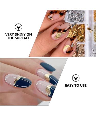 3 Boxes Nail Art Fragments Nail Painting Handicraft Nail Decor Gold Sequins Iaff Sticker Nail Art Foil Glitter Nails Decoration Stickers for Nails Manicure Metal Gold Leaf - Buy Online on GoSupps.com