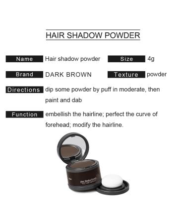 Hairline Powder for Instant Coverage | Root Touch Up & Volumizer | Windproof & Sweatproof | Dark Brown (4g) - Perfect for Thinning Hair & Bald Spots - Buy Online on GoSupps.com