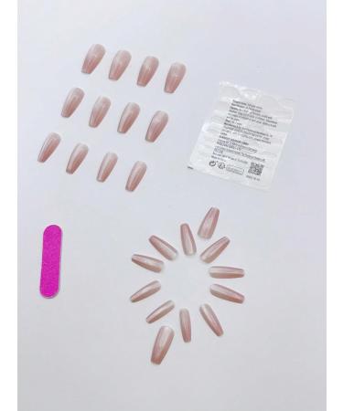 YourSchoiceVi 24pcs Cat Eye Short Long Coffin Fake Nail Pink 3D Press on Nails Pink Nails Luxurious Nails Acrylic Nails Fake Nails For Women Girls - Buy Online on GoSupps.com