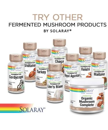 SOLARAY Organically Grown Fermented Mushroom Immune Complex 600mg - 100 VegCaps - Buy Online on GoSupps.com