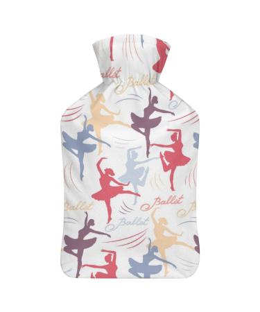 Heat bottle with lid ballet girl silhouette pattern rubber hot water bag for pain relief cramps foot warmer hot and cold therapy