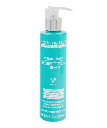 abril et nature - Masque Professionnel pour Cheveux Fins D licats et/ou Couverts - Essential Light - Oxyg ne et Rajeunit - Non Gras - Masque Effet Volume - 200 ml 200 ml (Lot de 1) Essential Light