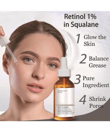 Retinol Serum For Face/Neck/Eyes - Retinol 1% in Squalane 30ml - High-Strength Face Serum for Activate Skin- Anti Aging Facial Serum for Moisturizing Fine Line Skin Repair - Buy Online on GoSupps.com