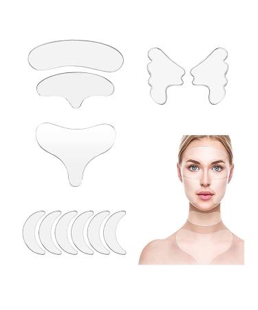 BACTIM 11 Pieces Reusable Silicone Chest Pads Patch Silicone Neck Pad Forehead Pad Set Cleavage Pad Eye Pad for Women Girls