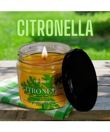 Handmade Citronella Scented Candles - Strongly Scented Outdoor Aromatherapy - USA Made (12 oz - Buy Online on GoSupps.com