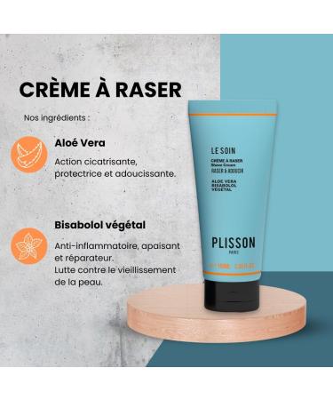 Plisson - Cr me de Rasage Naturelle - Cr me Raser Visage Cr ne Corps Tous Types de Peaux - 99% d Ingr dients d Origine Naturelle Bisabolol et Alo V ra - Fabrication Fran aise - 100 ml - Buy Online on GoSupps.com