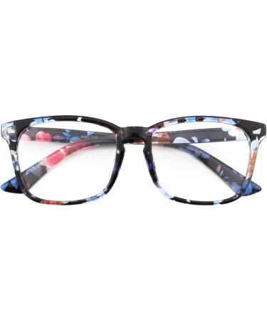 GQUEEN Horn-Rimmed Glasses for Men & Women - UV400 Fake Nerd Glasses | PE2 1 Flower Color - Stylish & Trendy - Buy Online on GoSupps.com