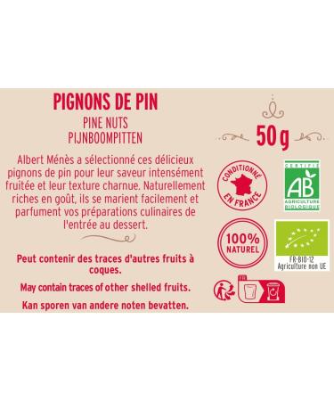 ALBERT MENES AM - Dried Fruits - Pine Nuts from the Mediterranean Basin - Organic - 50 g - Buy Online on GoSupps.com