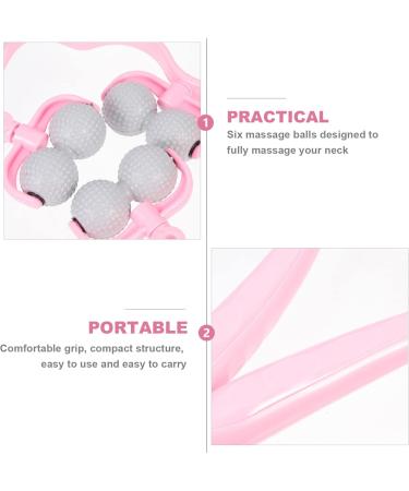 Healvian Neck Massage Roller - Shiatsu Deep Tissue Trigger Point Relief | Manual Self Muscle Massage Device for Neck & Shoulders - Pink - Buy Online on GoSupps.com