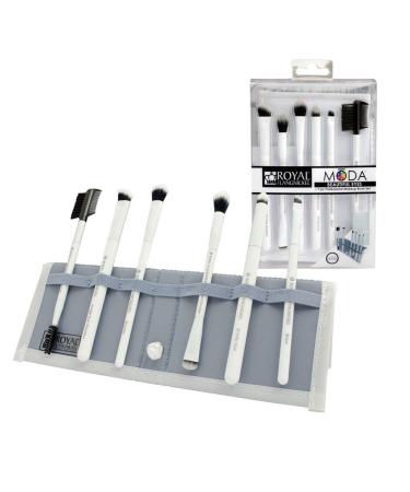 MODA Beautiful Eyes 7 pc Makeup Brush Flip Kit White