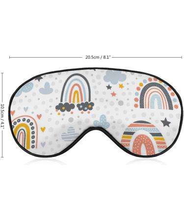 Boho Rainbow Colorful Dots Sleep Mask with Adjustable Elastic Strap - Perfect for Yoga, Travel, and Nap - Blackout Eye Cover for Men and Women - Buy Online on GoSupps.com