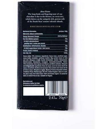 Firetree 72% Cacao Chocolate Bar 65g Single-Estate from Papua New Guinea Karkar Island - Buy Online on GoSupps.com